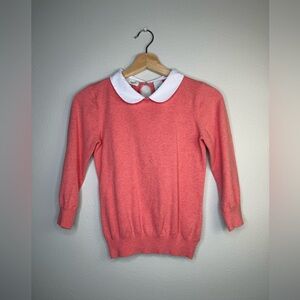 Kersh Peter Pan collar sweater in coral